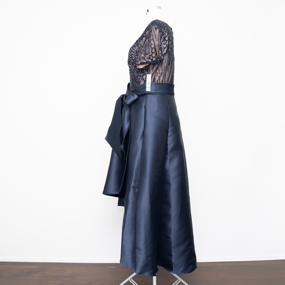 R&M Richards –  Sequin & Satin Mother of the Bride Midi Gown - Picture 6 of 12